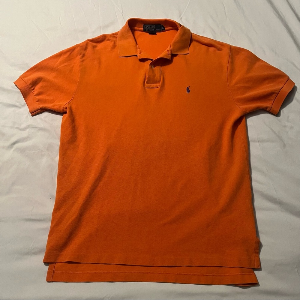Polo Ralph Lauren Orange Short Sleeve Polo Shirt Men's Medium Embroidered Logo
